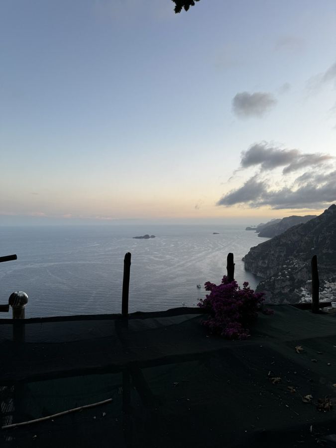 Evening light over the water on the Amalfi Coast