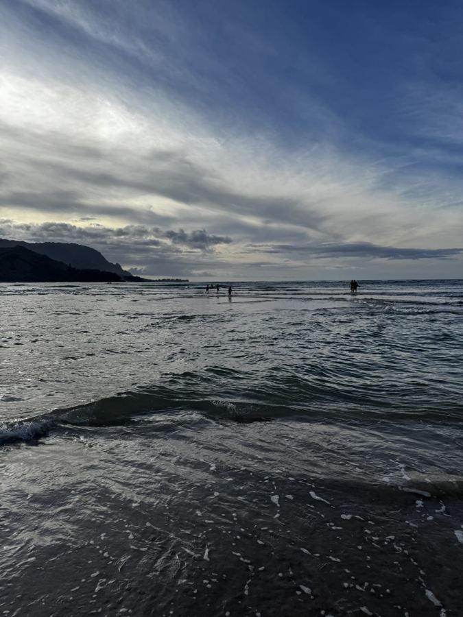 The water along Kauai's coast in the late afternoon