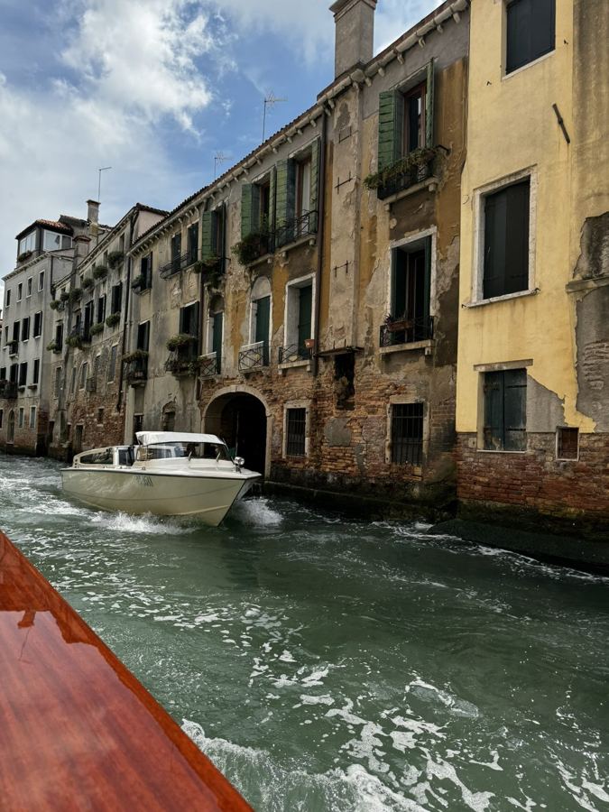 A water taxi on a Venice canal